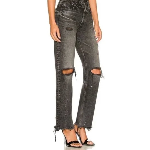 Moussy Vintage Odessa Black High Rise Straight Jeans | Size 26 NWT - Picture 1 of 15